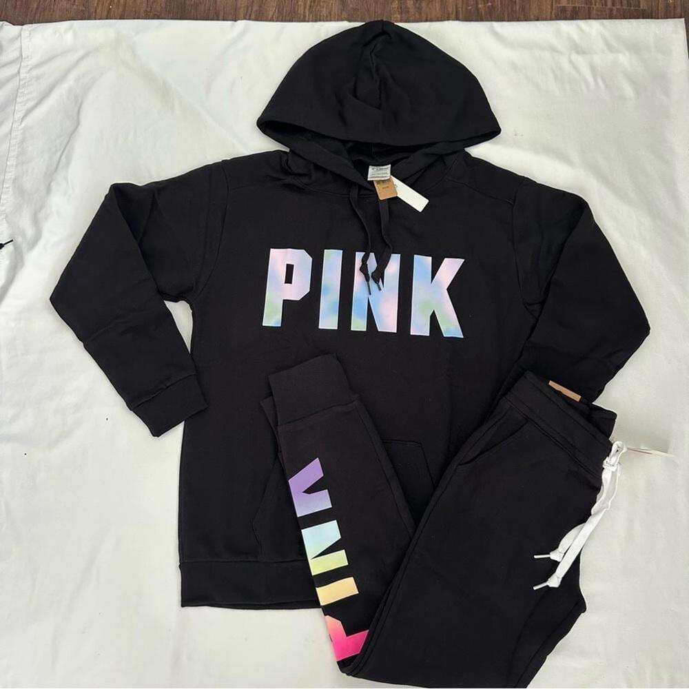 PINK VICTORIA SECRET hoodie and joggers Set - Picture 3 of 9